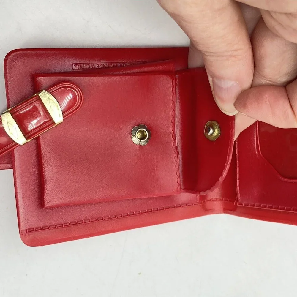 VTG 70s Walt Disney‎ Productions Minnie Mouse Red Plastic Wallet 80s Theme Park